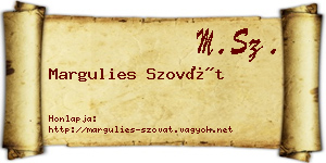 Margulies Szovát névjegykártya